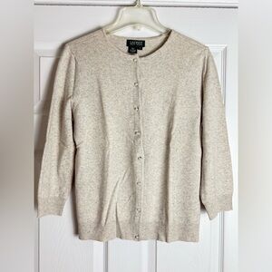 Lauren Ralph Lauren Heather Gray Cardigan - Large - NWOT